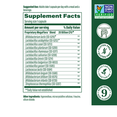 MegaFlora Probiotic Original - 14 Strains - 20 Billion live cultures